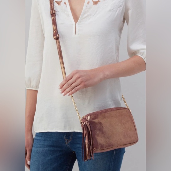 HOBO Handbag Renny Leather Small Metallic Crossbody Camera Bag AUTHENTIC NWT - Picture 8 of 12